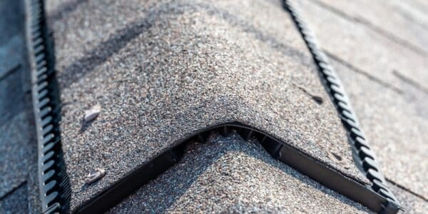 Ridge,Cap,Vent,Installed,On,A,Shingle,Roof,For,Passive